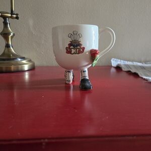 Whimsical White Mug with Black Shoe Design